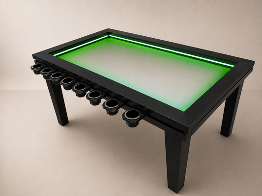 MESA RECTANGULAR CON LUZ LED para 8 personas