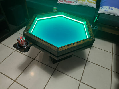 MESA HEXAGONAL DE CENTRO/JUEGOS CON LUZ LED
