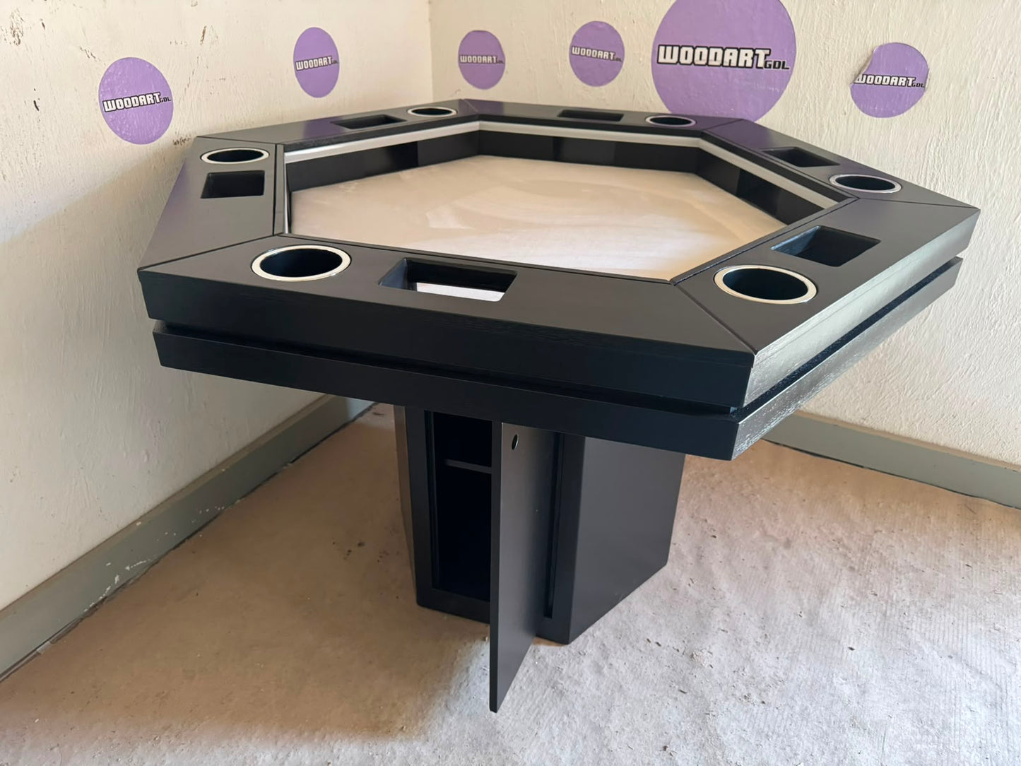 MESA DELUX HEXAGONAL CON LUZ LED CON PASA DADOS