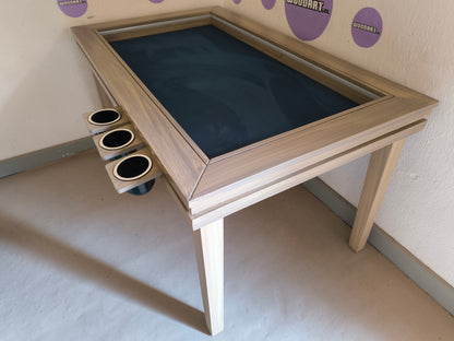 MESA JUEGO/COMEDOR RECTANGULAR TAPA ANTI DERRAMES SIN LUZ LED PARA 6 PERSONAS