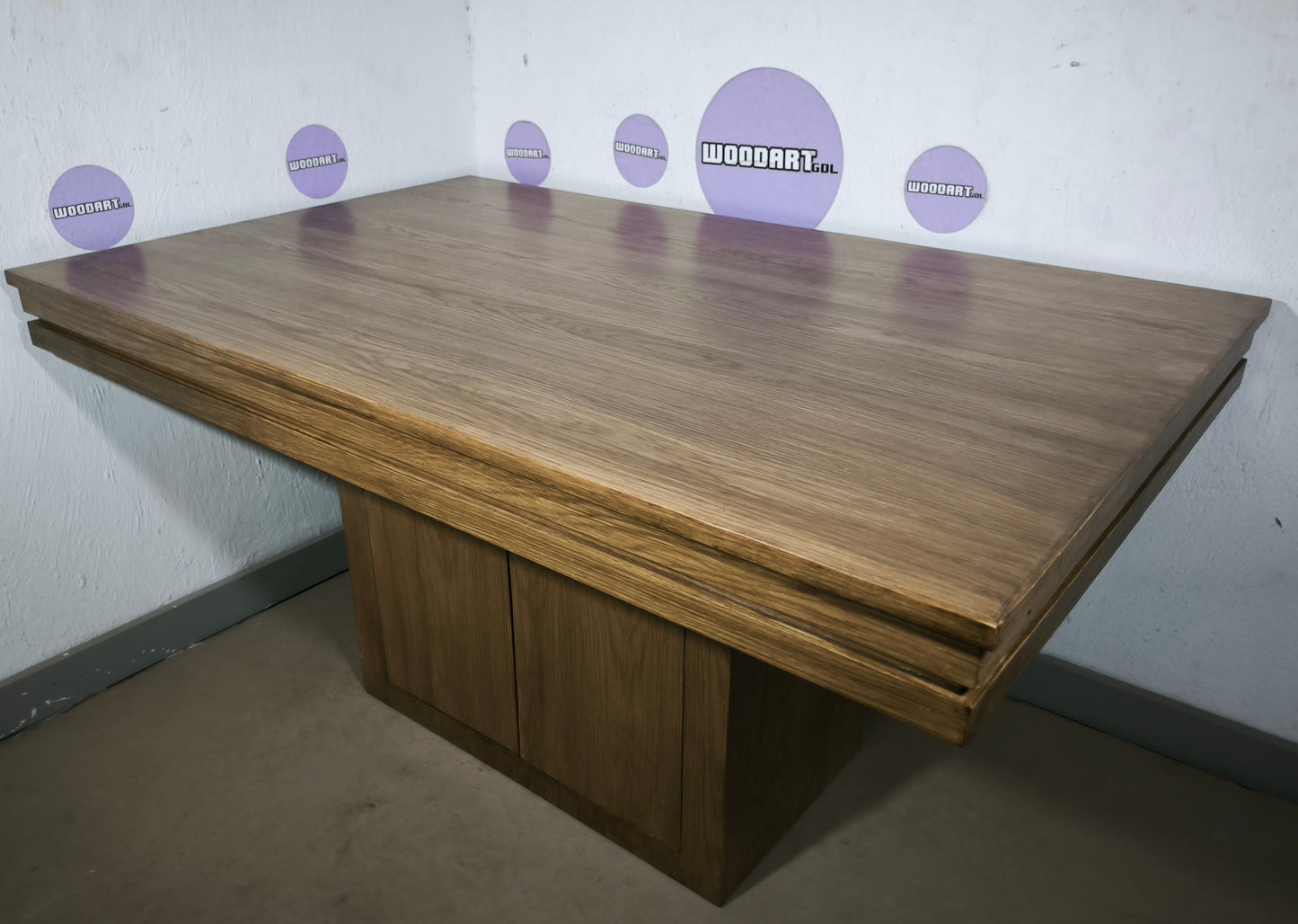 MESA DE POKER PREMIUM |BASE PEDESTAL | MADERA DE ENCINO | RECTANGULAR Para 6 personas