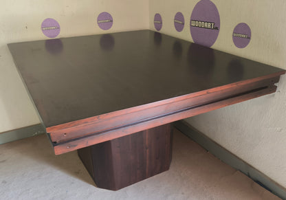 MESA/COMEDOR MODELO PEDESTAL CON LUZ LED para 6 personas 145cm x 120cm