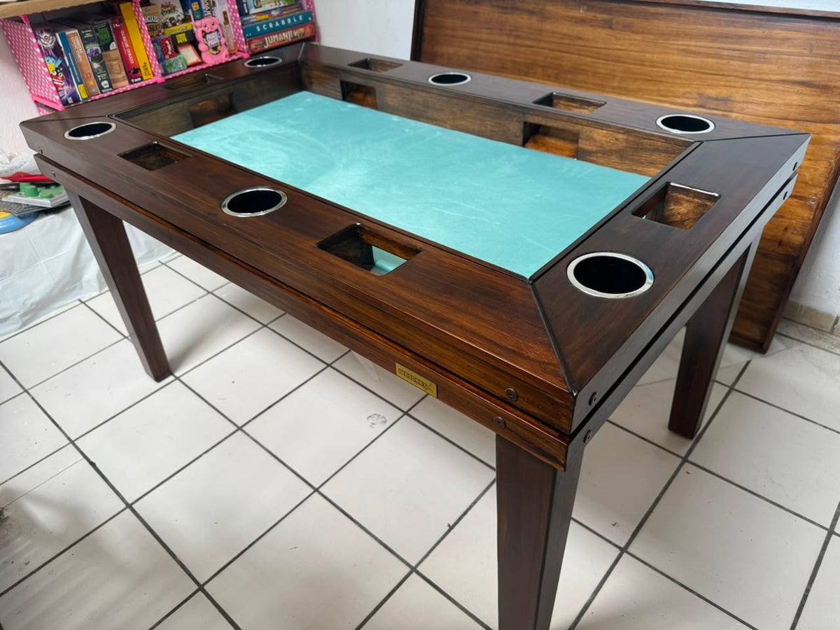 MESA DELUX RECTANGULAR SIN LUZ LED CON PASA DADOS.