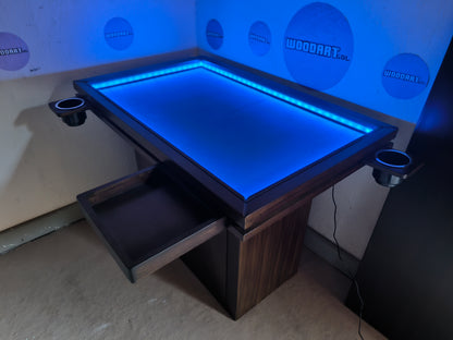 Comedor y Mesa de Juegos "Duo-Play Rectangular" (2 Personas) con Iluminación LED