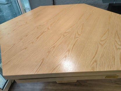 Mesa de juegos/Comedor Hexagonal Imperial | Madera de ENCINO AMERICANO SIN LUZ LED para 6 personas.