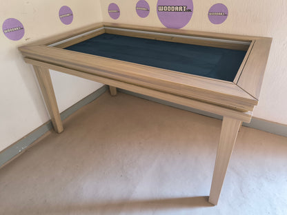 MESA JUEGO/COMEDOR RECTANGULAR TAPA ANTI DERRAMES SIN LUZ LED PARA 6 PERSONAS