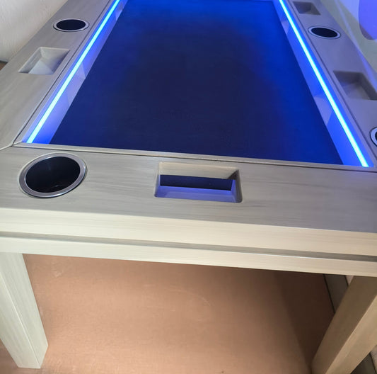 Mesa/Comdero Delux  4 PERSONAS RECTANGULAR TAPA ANTI DERRAMES CON LUZ LED