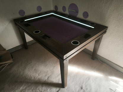 MESA DELUX RECTANGULAR CON LUZ LED CON PASA DADOS.