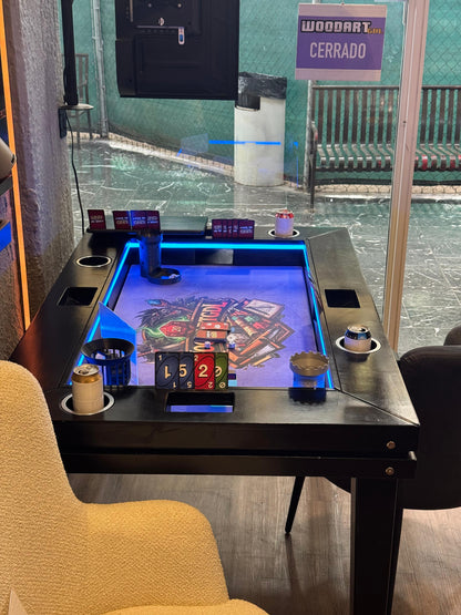 Mesa de Juegos / Comedor DELUXE con Luz LED para 4 Personas