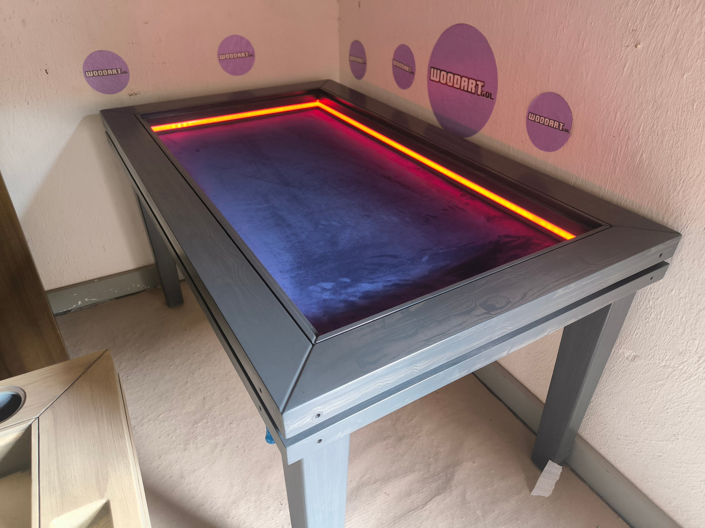 ⚔️ MESA JUEGO/COMEDOR RECTANGULAR | TAPA ANTI-DERRAMES | LUZ LED | 6 PERSONAS ⚔️