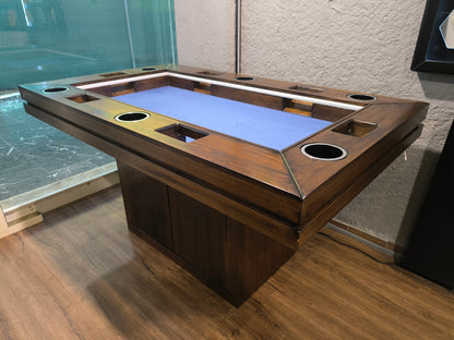 MESA DELUX BASE PEDESTAL RECTANGULAR 6 Personas | LED| PASA DADOS