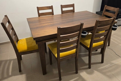 COMBO RECTANGULAR CON LUZ LED, 6 PERSONAS: Mesa Rectangular + 6 Sillas a Elección