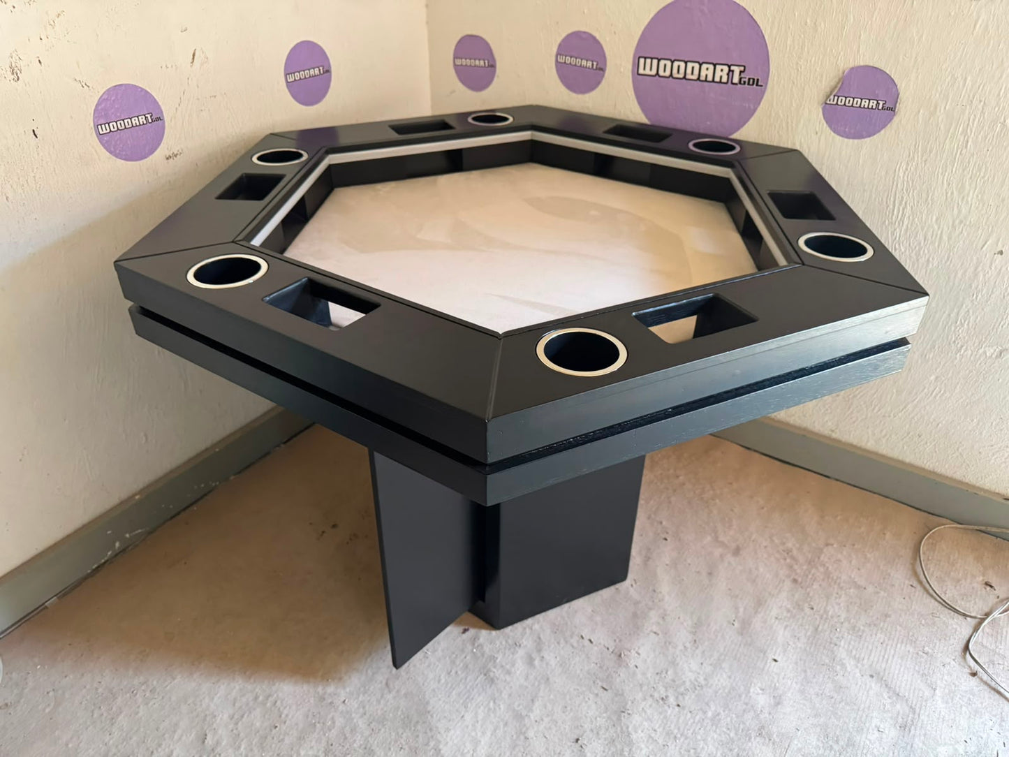 MESA DELUX HEXAGONAL CON LUZ LED CON PASA DADOS