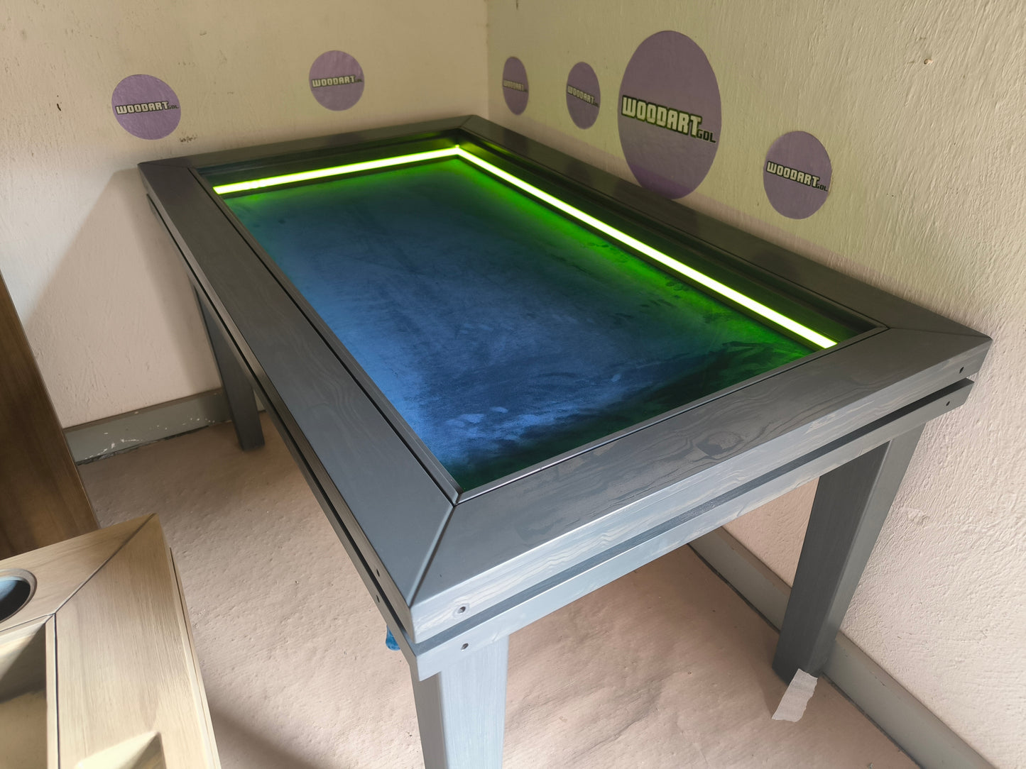 ⚔️ MESA JUEGO/COMEDOR RECTANGULAR | TAPA ANTI-DERRAMES | LUZ LED | 6 PERSONAS ⚔️