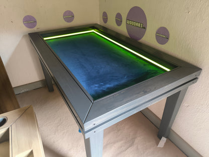 ⚔️ MESA JUEGO/COMEDOR RECTANGULAR | TAPA ANTI-DERRAMES | LUZ LED | 6 PERSONAS ⚔️