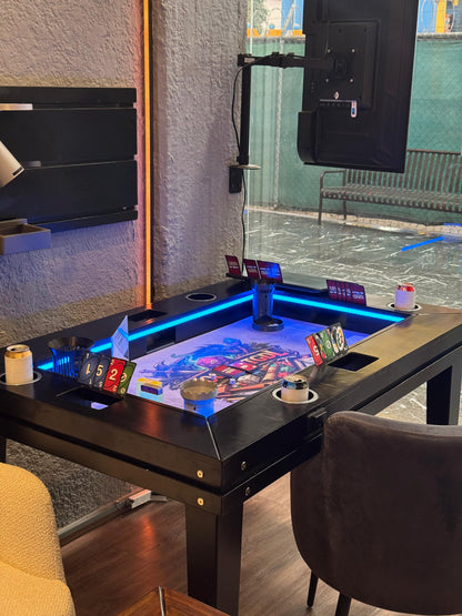 Mesa de Juegos / Comedor DELUXE con Luz LED para 4 Personas