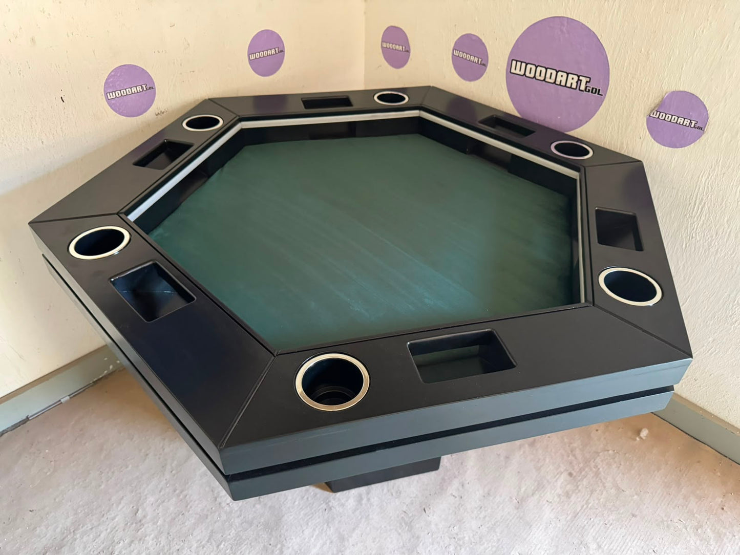 MESA DELUX HEXAGONAL CON LUZ LED CON PASA DADOS