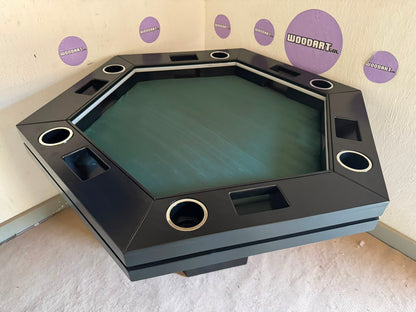 MESA DELUX HEXAGONAL CON LUZ LED CON PASA DADOS