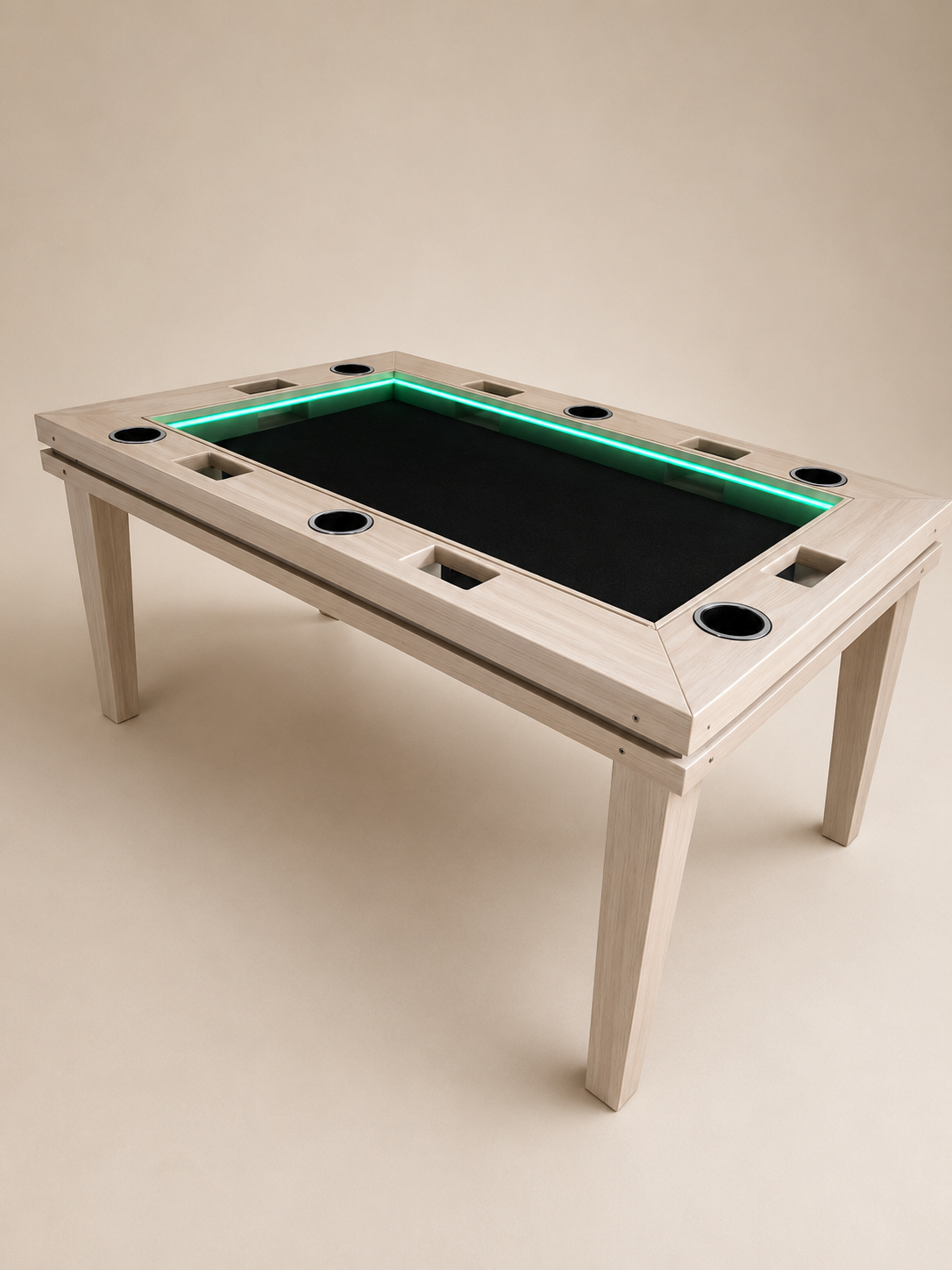 MESA DELUX RECTANGULAR CON LUZ LED CON PASA DADOS.