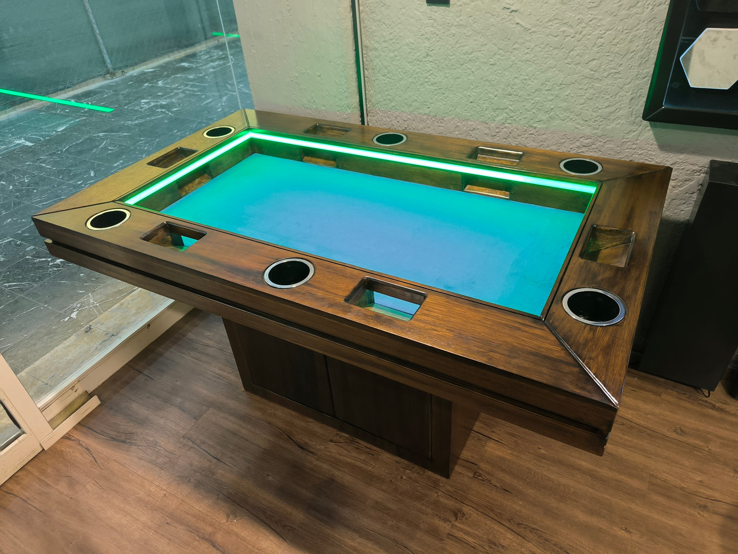 MESA DELUX BASE PEDESTAL RECTANGULAR 6 Personas | LED| PASA DADOS