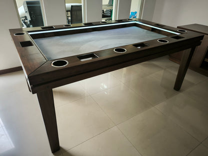 MESA DELUX 8 PERSONAS RECTANGULAR CON LUZ LED CON PASA DADOS