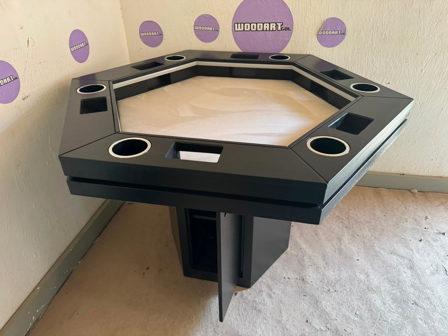 MESA DELUX HEXAGONAL CON LUZ LED CON PASA DADOS