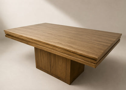 MESA DE POKER RECTANGULAR PREMIUM | BASE PEDESTAL | EDICIÓN ENCINO PARA 6 JUGADORES.
