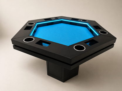 MESA DELUX HEXAGONAL CON LUZ LED CON PASA DADOS