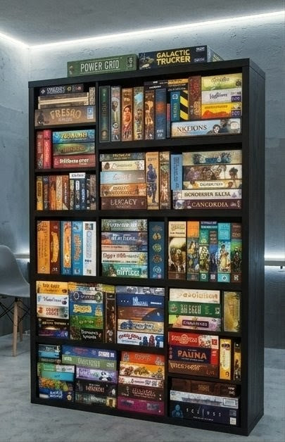 🎲 Estantería para Juegos de Mesa SIN Luz LED | Librero Moderno de Gran Capacidad
