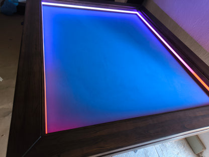 MESA MODELO CUADRILATERO CON LUZ LED para 6 personas 145cm x 120cm