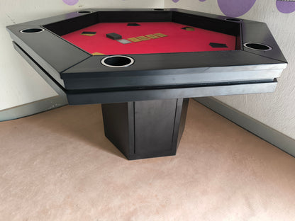 MESA DE POKER HEXAGONAL CON PORTAVASOS